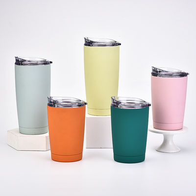 Klassische Gestaltungsart Vakuum-Tumbler Edelstahl-Wasserflasche mit Plastikstroh