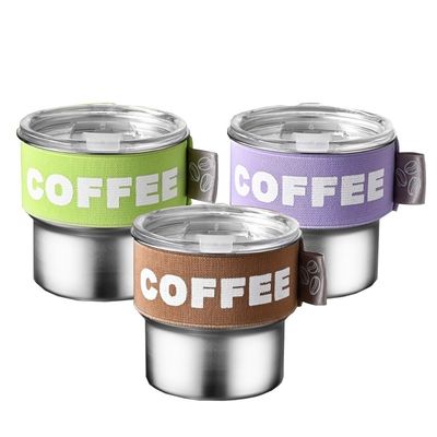 High-Appearance 304 Edelstahl Kaffeetasse mit Deckel tragbar und kompakt