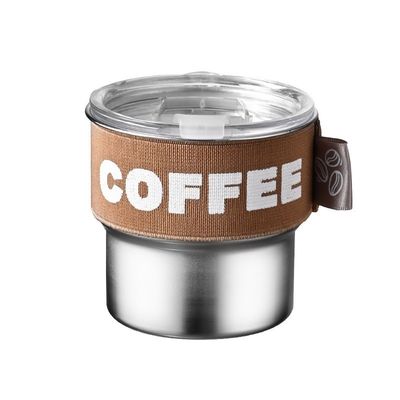 High-Appearance 304 Edelstahl Kaffeetasse mit Deckel tragbar und kompakt