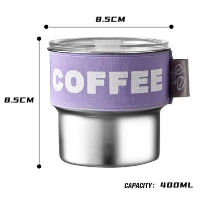 High-Appearance 304 Edelstahl Kaffeetasse mit Deckel tragbar und kompakt