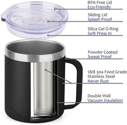 14oz Doppelisolierte Edelstahl-Reisemug für den ganzen Tag
