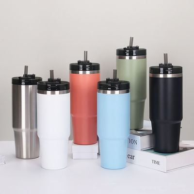 Maßgeschneiderte Reisemug und natürliche gesunde Edelstahl Vakuum-Kaffee-Tumbler mit Stroh