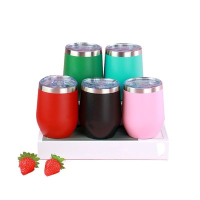 Edelstahl-Eierwein-Tumbler mit Farbpulverbeschichtung und Doppelwanddämmung