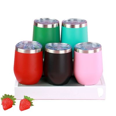 Umweltfreundlicher Vorteil beliebter süßer 12oz Ei-förmiger Doppelwand-Vakuumbecher mit Deckel