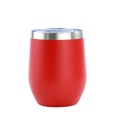 Umweltfreundlicher Vorteil beliebter süßer 12oz Ei-förmiger Doppelwand-Vakuumbecher mit Deckel