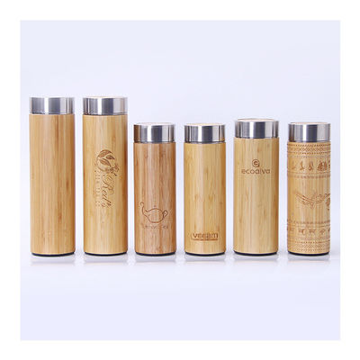 Produktion Vakuumflaschen 450 ml Kapazität isolierte Wasserflasche mit Bambusdeckel