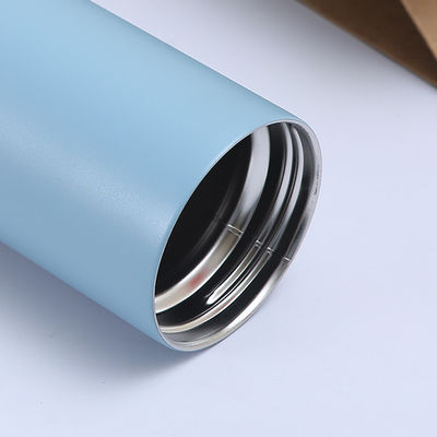 Individuelles Logo Stahl Vakuum Isolierte Reise Kaffeebecher Wasserflasche mit Griff und Deckel