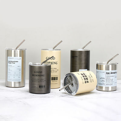 Zeitgenössische Design Edelstahl Skinny Tumbler 320ML/600ML mit Deckel und Stroh