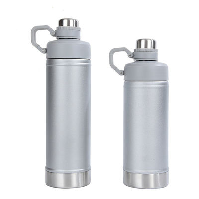 Sport im Freien Reisen Wasserflasche Sliver Edelstahl Flaschen Fitnessstudio Vakuumthermos