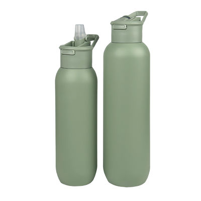 Sicherheit 32 oz / 1000 ml Doppelwand Vakuum Isolierte Edelstahl Wasserflasche mit Strohdeckel