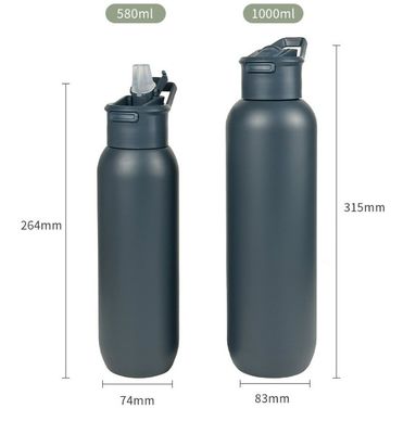 Sicherheit 32 oz / 1000 ml Doppelwand Vakuum Isolierte Edelstahl Wasserflasche mit Strohdeckel