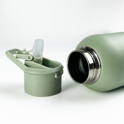 Sicherheit 32 oz / 1000 ml Doppelwand Vakuum Isolierte Edelstahl Wasserflasche mit Strohdeckel
