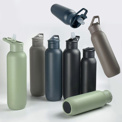 Sicherheit 32 oz / 1000 ml Doppelwand Vakuum Isolierte Edelstahl Wasserflasche mit Strohdeckel