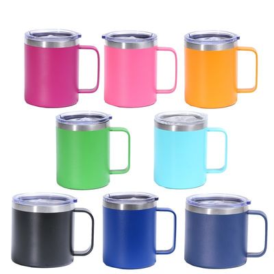 12oz / 14oz Edelstahl-Taschenbecher Doppelschichten Vakuum-Pulver-Beschichtete Tasse angepasste Farbe