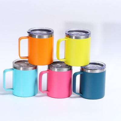 12oz / 14oz Edelstahl-Taschenbecher Doppelschichten Vakuum-Pulver-Beschichtete Tasse angepasste Farbe