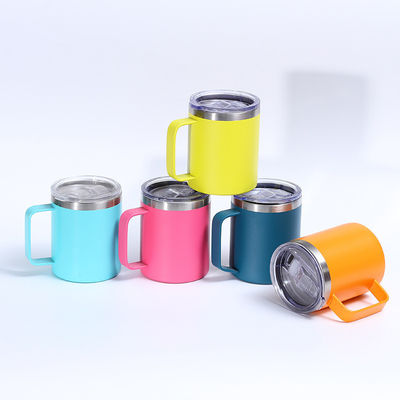 12oz / 14oz Edelstahl-Taschenbecher Doppelschichten Vakuum-Pulver-Beschichtete Tasse angepasste Farbe