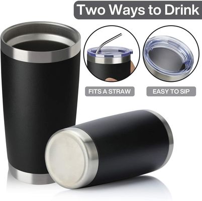 Warm und kaltes Getränk isoliert 600 ml Metallflasche mit Stroh
