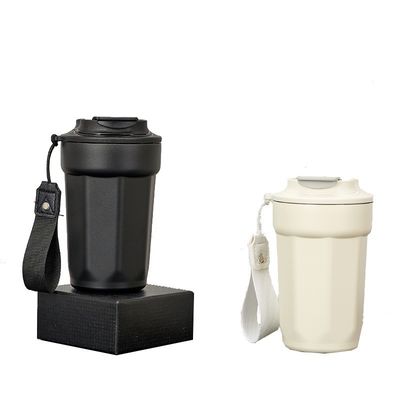 Edelstahl Vakuum Isolierte Kaffeetasse 420 ml Achselig Diamant Tasse mit Handgriffe