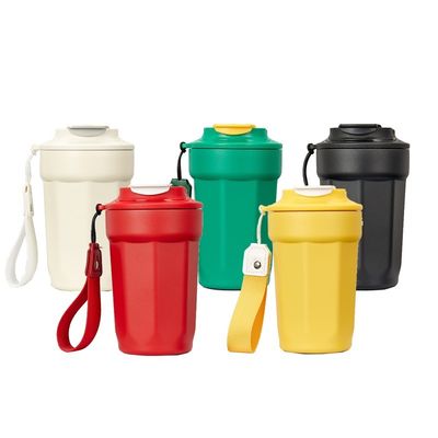 Vakuumisolierte 304 Edelstahl Kaffeetasse 420 ml achteckig Diamantform mit Handgriff