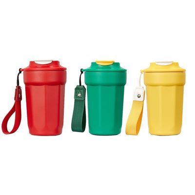 Vakuumisolierte 304 Edelstahl Kaffeetasse 420 ml achteckig Diamantform mit Handgriff
