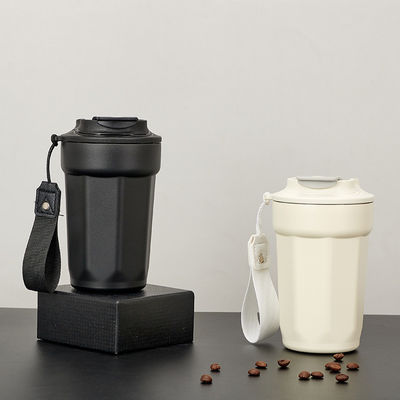 Vakuumisolierte 304 Edelstahl Kaffeetasse 420 ml achteckig Diamantform mit Handgriff