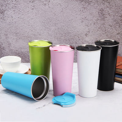 Benutzerdefiniertes Logo akzeptabel Doppelwand-Edelstahl-Vakuum-Kaffee-Tumbler mit Deckel