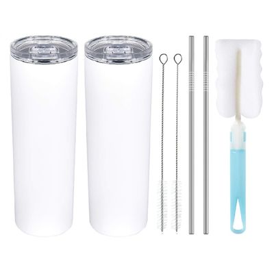 20oz 30oz Straight Skinny Sublimation Tumbler mit Schraube auf Deckel und Strohbecher fürs Campen