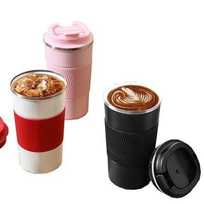304 Edelstahl Kaffeebecher 380 ml 510 ml rutschfeste Silikon-Recycling-Kaffeebecher