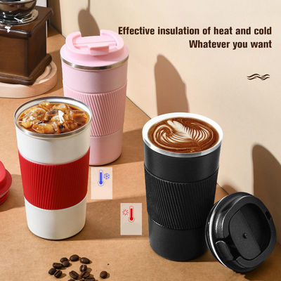304 Edelstahl Kaffeebecher 380 ml 510 ml rutschfeste Silikon-Recycling-Kaffeebecher