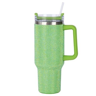 40oz Rhinestone Stuffed Tumbler Cup mit Griff und Stroh Doppelmauern Konstruktion