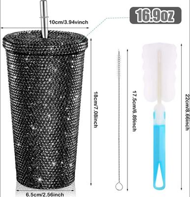 500 ml aus Edelstahl Vakuum isolierte Kaffeeschale mit Deckel Stroh und Stroh