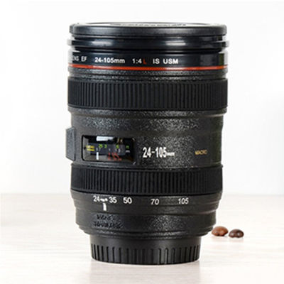 253.4g Doppelwand-Edelstahl-Kamera-Objektiv Kaffeetasse für Fotografie-Enthusiasten