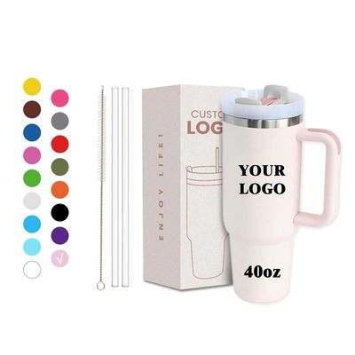 Custom Logo 40 Oz Doppelwand-Edelstahl-Reise-Tumbler-Griff für einfache Reise