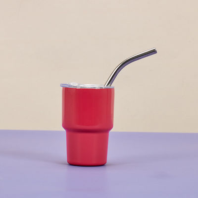 2 Unzen Edelstahl Schuss Glas Tumbler mit Strohdeckel Halten Sie Getränke warm oder kalt 6-12 Stunden
