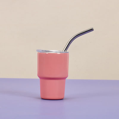 2 Unzen Edelstahl Schuss Glas Tumbler mit Strohdeckel Halten Sie Getränke warm oder kalt 6-12 Stunden