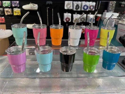 Party Must-Have 2oz Mini Doppelwand Isolierte Demitasse Tasse mit Stroh und Deckel