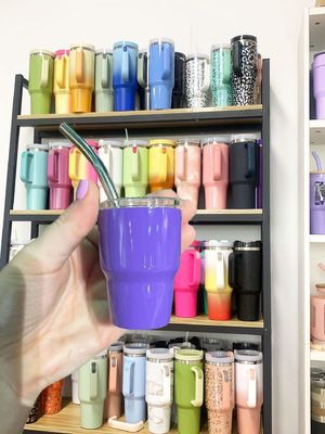 Party Must-Have 2oz Mini Doppelwand Isolierte Demitasse Tasse mit Stroh und Deckel