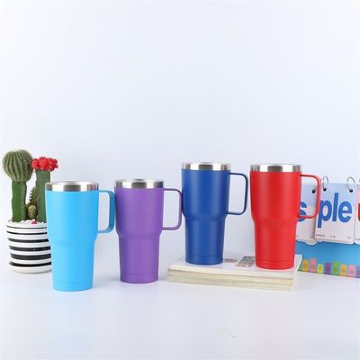 Amerikanischer Stil Edelstahl Doppelwand-Tumbler 10oz Kaffeetasse mit Griff und Deckel
