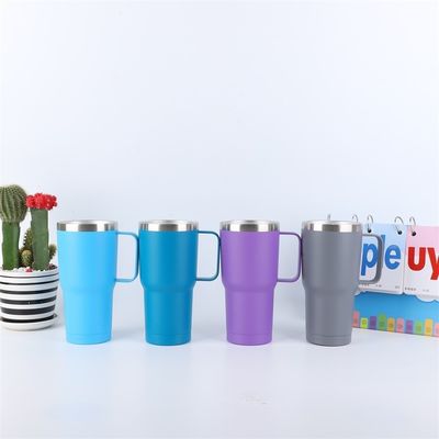 Amerikanischer Stil Edelstahl Doppelwand-Tumbler 10oz Kaffeetasse mit Griff und Deckel