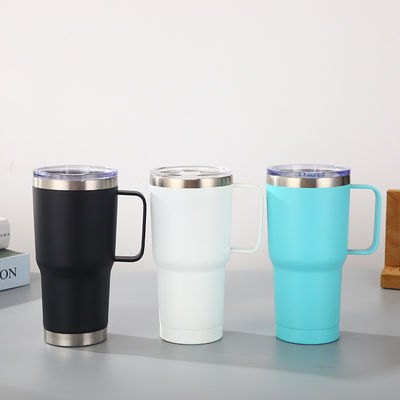 20 oz Doppelisolierter Stammloser Wein-Tumbler mit Griff und Stroh
