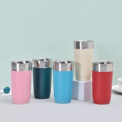 16 oz Edelstahl Doppelwand Vakuum Reisekuppe mit Lagerdeckel und individuelles Logo