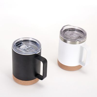 Edelstahl Vakuum isolierte Kaffeetasse mit Korkbasis 12oz 16oz Breitmunde Design