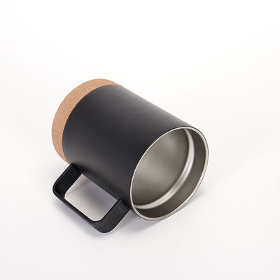 Edelstahl Vakuum isolierte Kaffeetasse mit Korkbasis 12oz 16oz Breitmunde Design