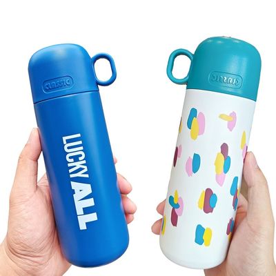 Edelstahl Kinder Wasserflasche 500ml Cute Tumbler Cup mit individuellem Muster und Deckel