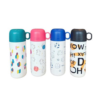 Edelstahl Kinder Wasserflasche 500ml Cute Tumbler Cup mit individuellem Muster und Deckel