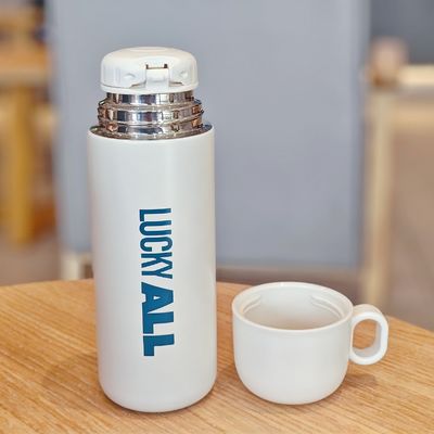 Edelstahl Kinder Wasserflasche 500ml Cute Tumbler Cup mit individuellem Muster und Deckel