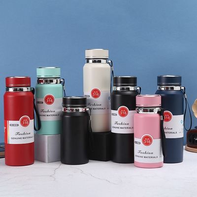 Vakuumisolierte Wasserflasche aus Edelstahl mit Tee-Infuser und Temperatursensor