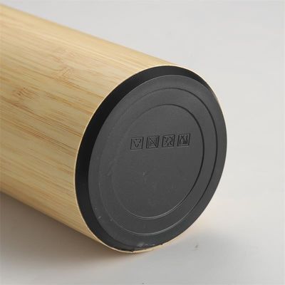 Gerade Tasse Edelstahl Isolierte Drei-Wand-Bamboo-Thermosflasche mit Tee-Infuser