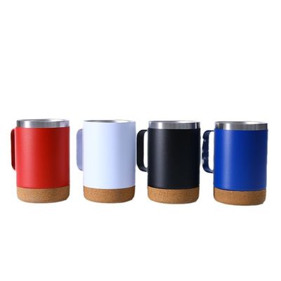Bestseller Doppelwand Isolierte Kaffeetasse aus Edelstahl mit Korkboden und Griff