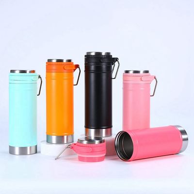 Maßgeschneiderte Farbe 750 ml Doppelmauerte Edelstahl Thermosflasche mit Griff